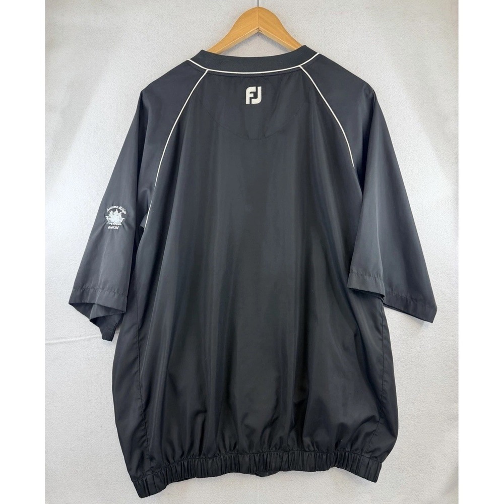 Vintage FootJoy Windbreaker Jacket Mens XL Black Golf Pullover V Neck Waterproof - Picture 3 of 8